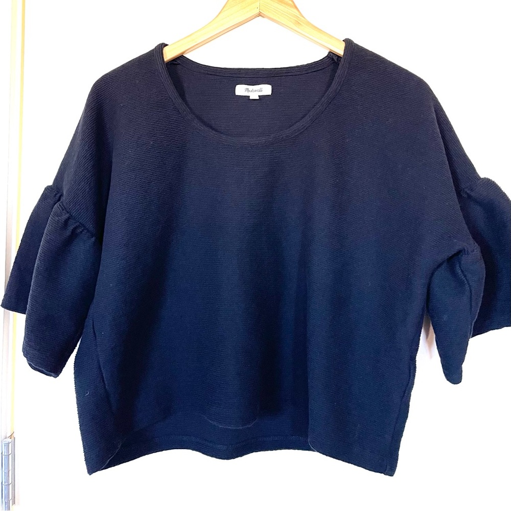 MADEWELL Women’s Crop Top Size Medium in Black 100% Cotton